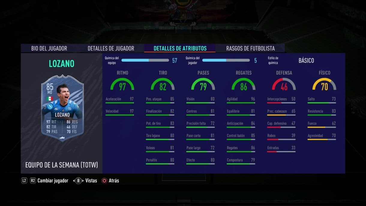 Lozano SIF FIFA 21 Ultimate Team stats in game