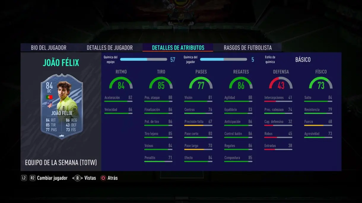 Joao Félix IF FIFA 21 Ultimate Team stats in game