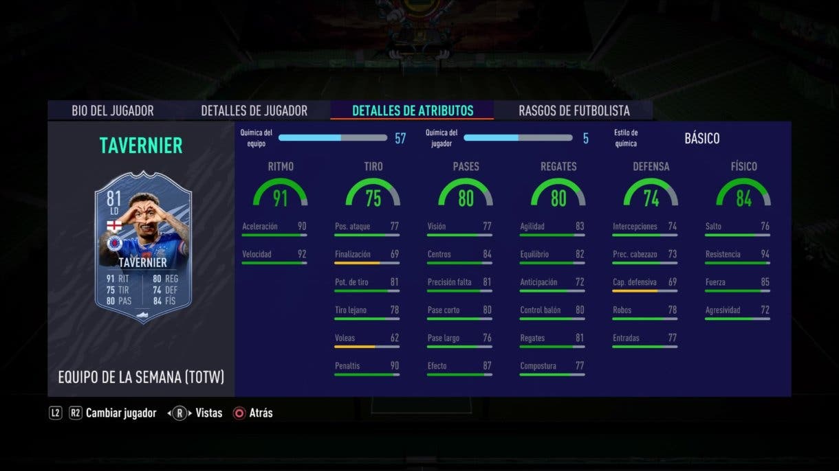 Tavernier IF FIFA 21 Ultimate Team stats in game
