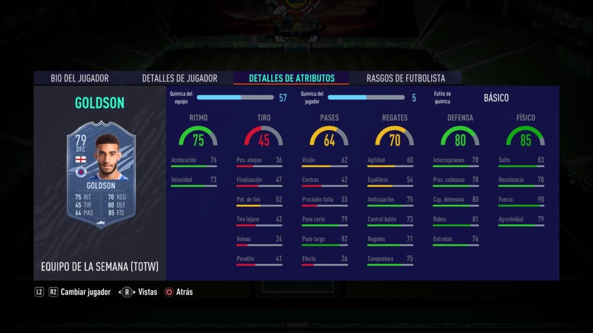 Goldson IF FIFA 21 Ultimate Team stats in game