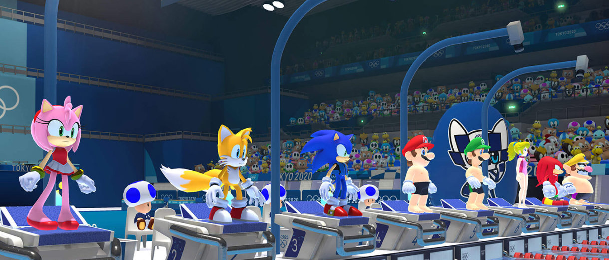Mario y Sonic en los JJOO Tokio Natación