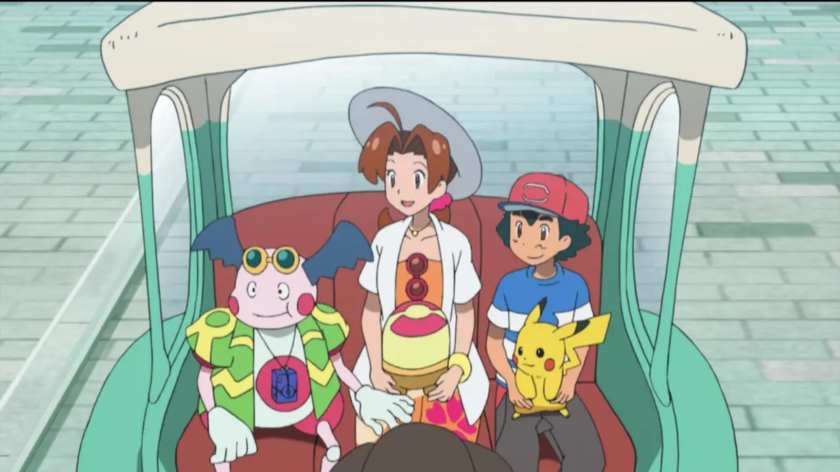 anime de Pokemon Ash Delia Mr Mime Alola