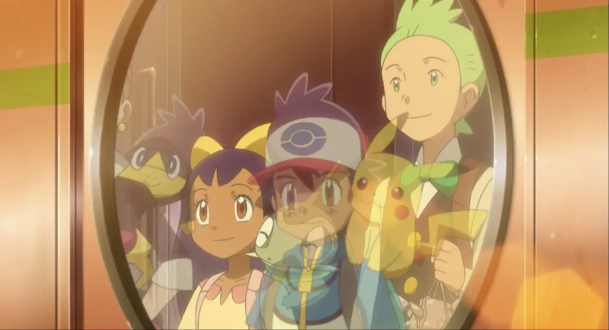 anime de Pokemon Ash Iris Millo despedida cristal