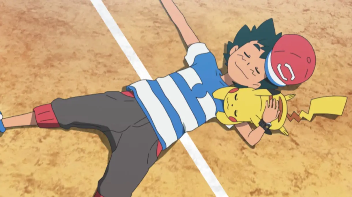 anime de Pokemon Ash y Pikachu victoria total Liga Alola