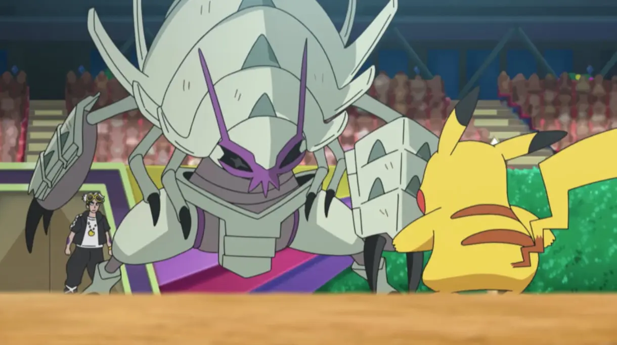 anime de Pokemon Liga Alola Ash vs Guzman Pikachu Golisopod