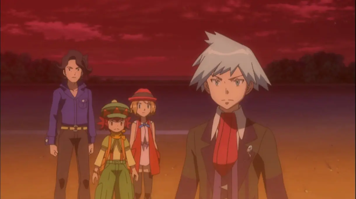 anime de Pokemon Serena Mairin Profesor Cipres Maximo
