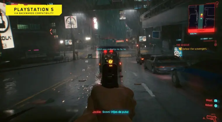 Imagen de Cyberpunk 2077 se muestra en un gameplay oficial de PS5 y PS4 Pro
