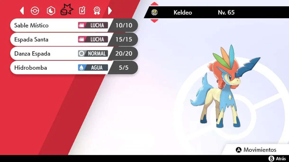 Pokemon Espada y Escudo Keldeo datos