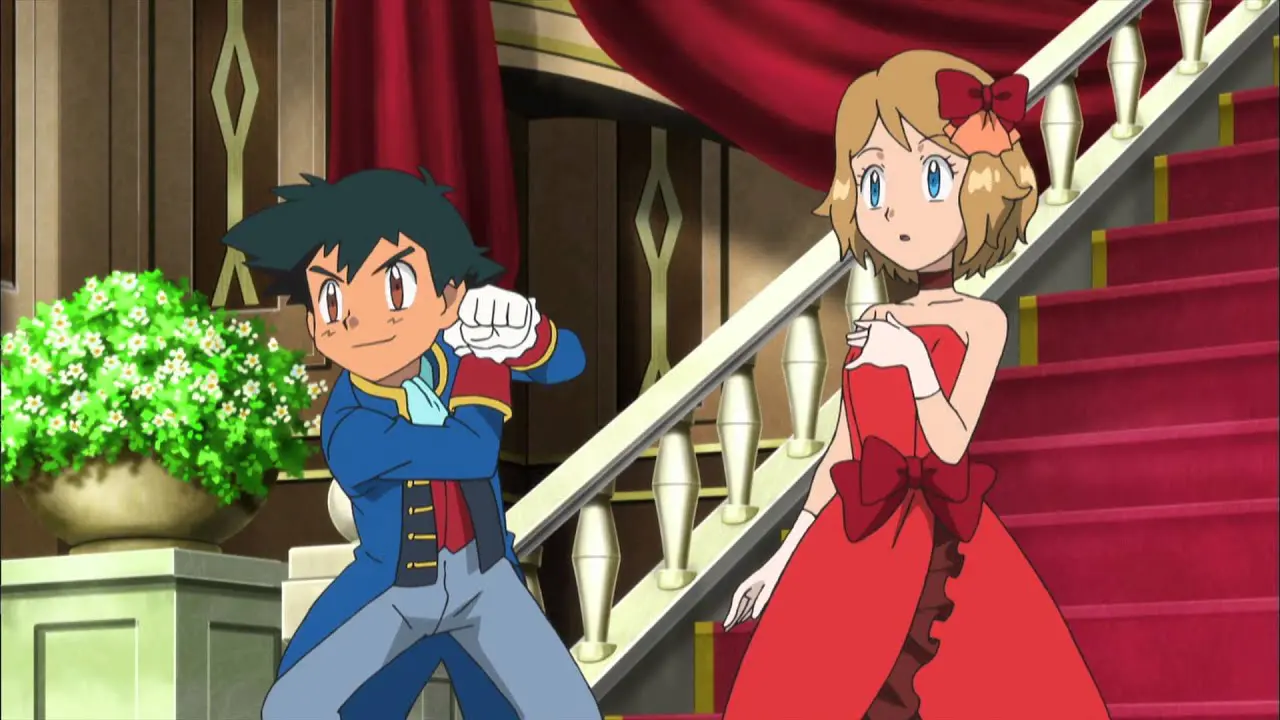 Ash y Serena fiesta