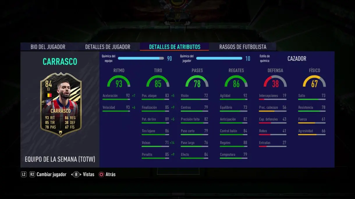 Carrasco IF FIFA 21 Ultimate Team stats in game