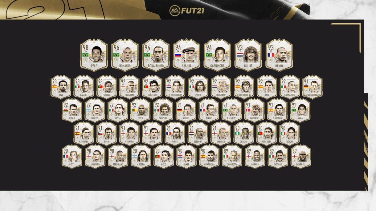 FIFA 21 Ultimate Team Iconos Prime ya disponibles primera tanda.