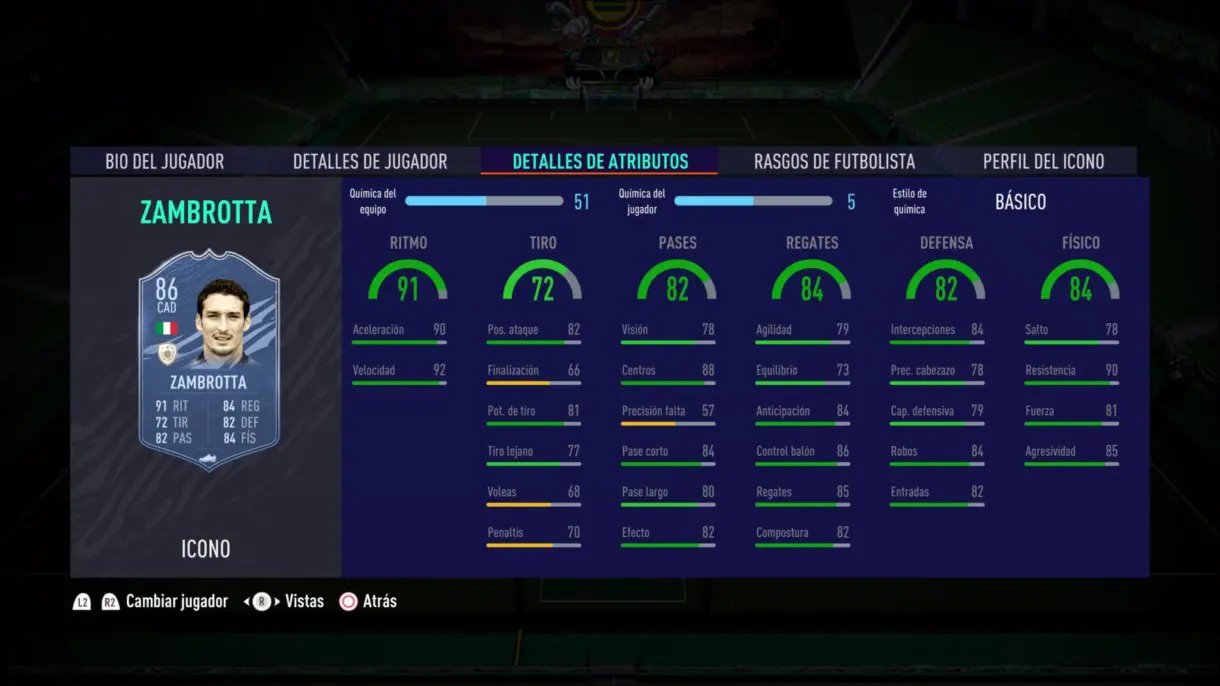FIFA 21 Ultimate Team Zambrotta Icon Swaps