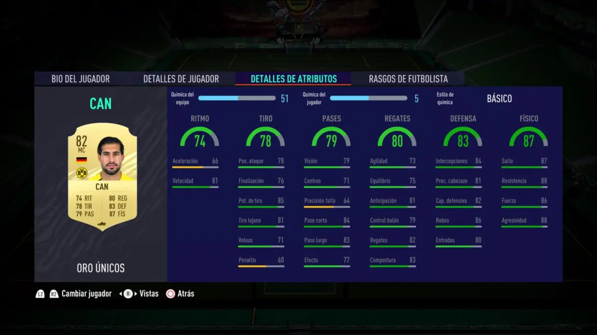 FIFA 21 Ultimate Team Emre Can stats in game