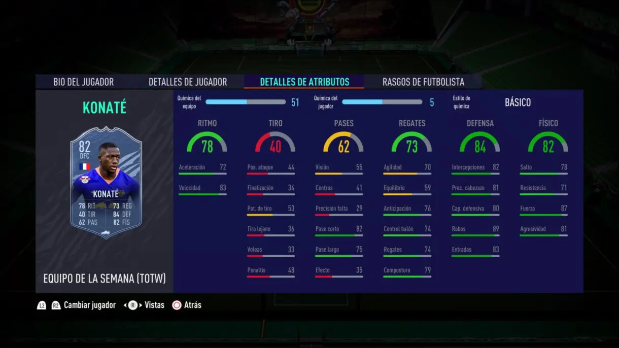 FIFA 21 Ultimate Team Konaté IF stats in game