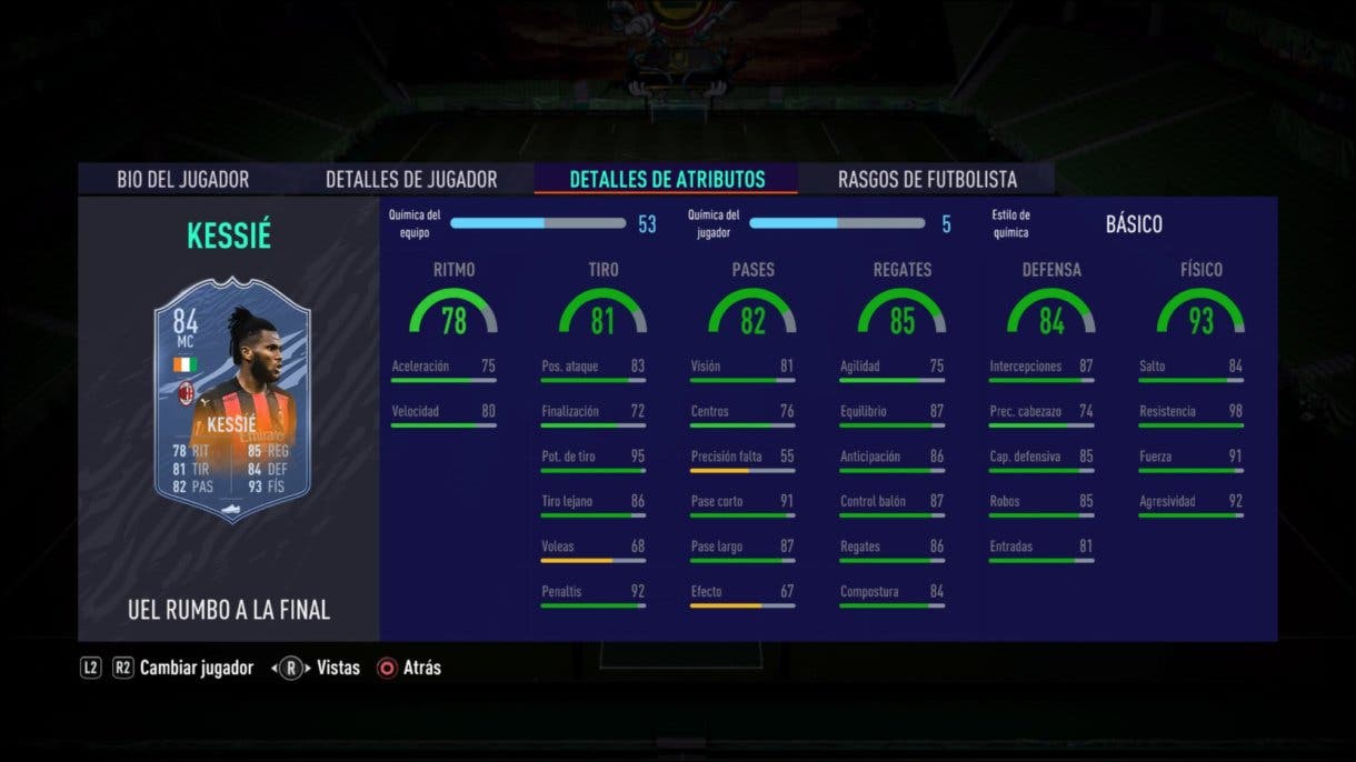 Kessié RTTF stats in game FIFA 21 Ultimate Team