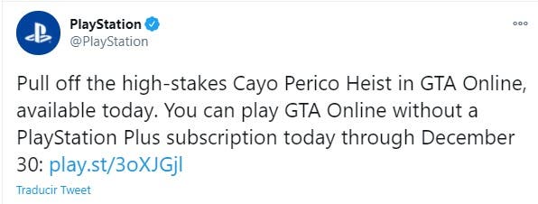 Donación obesidad vamos a hacerlo Juega a GTA Online sin necesidad de tener PS Plus de forma temporal
