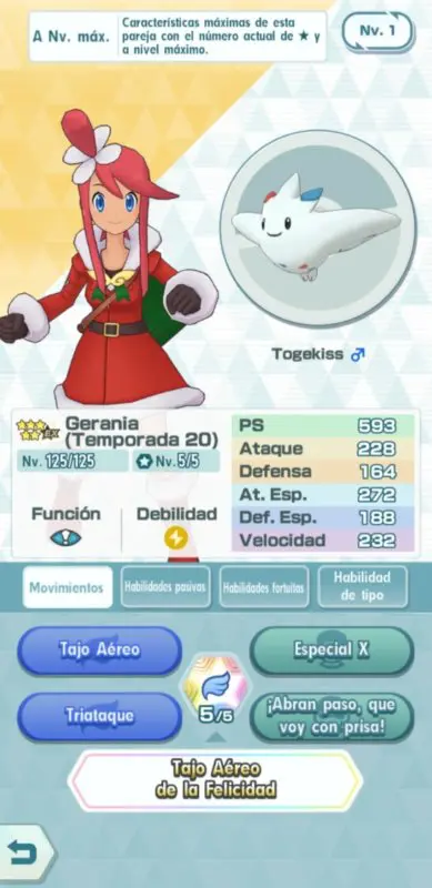 Pokemon Masters Gerania y Togekiss