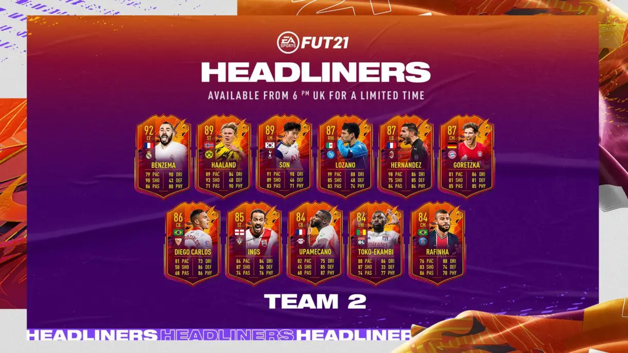 FIFA 21 Ultimate Team Seguimiento Headliners Equipo 2