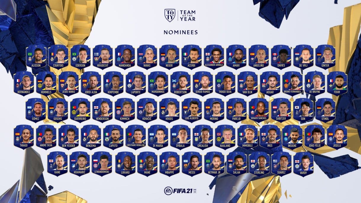 FIFA 21 Ultimate Team cartas Nominados al TOTY (Equipo del Año)