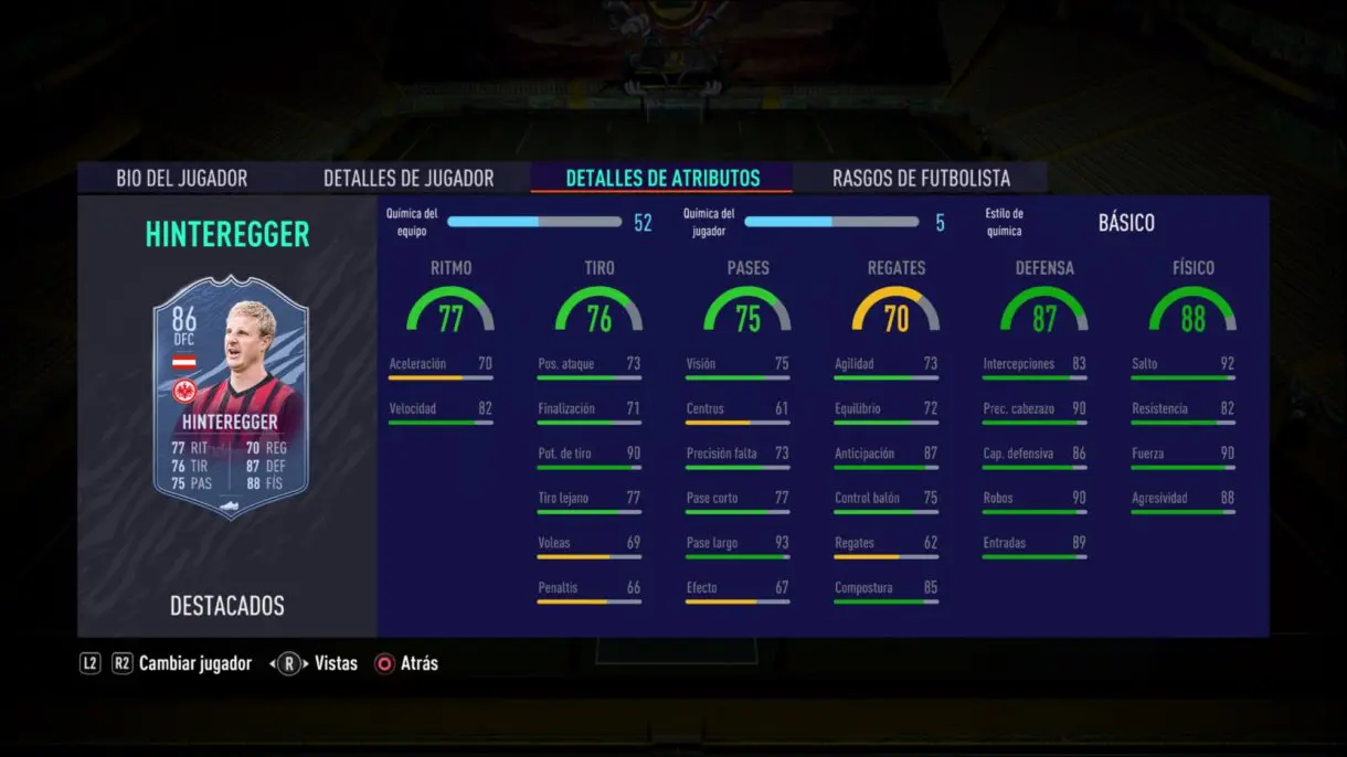 FIFA 21 Ultimate Team Hinteregger Headliners stats in game