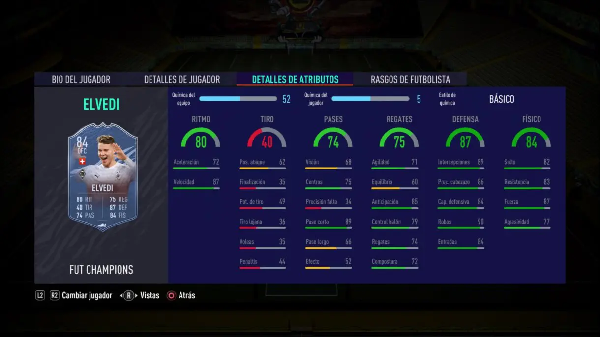 FIFA 21 Ultimate Team Elvedi IF stats in game
