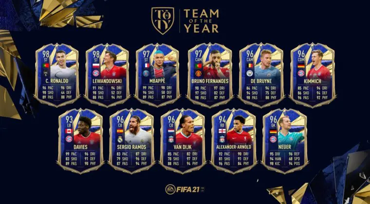 Imagen de FIFA 21: todos los titulares del TOTY están disponibles en sobres por tiempo limitado
