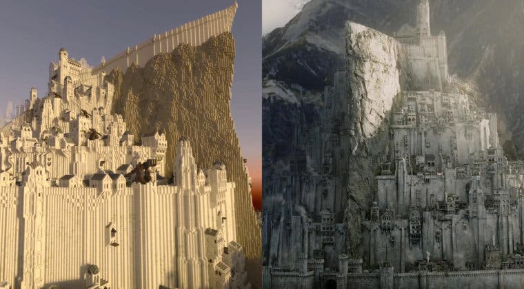 Imagen de Recrean Minas Tirith, de El Señor de los Anillos, en Minecraft con ray tracing