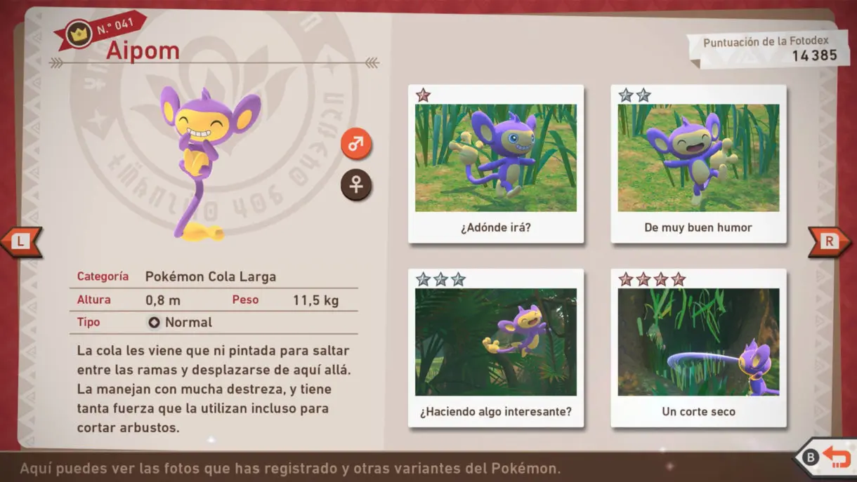 New Pokemon Snap Fotodex