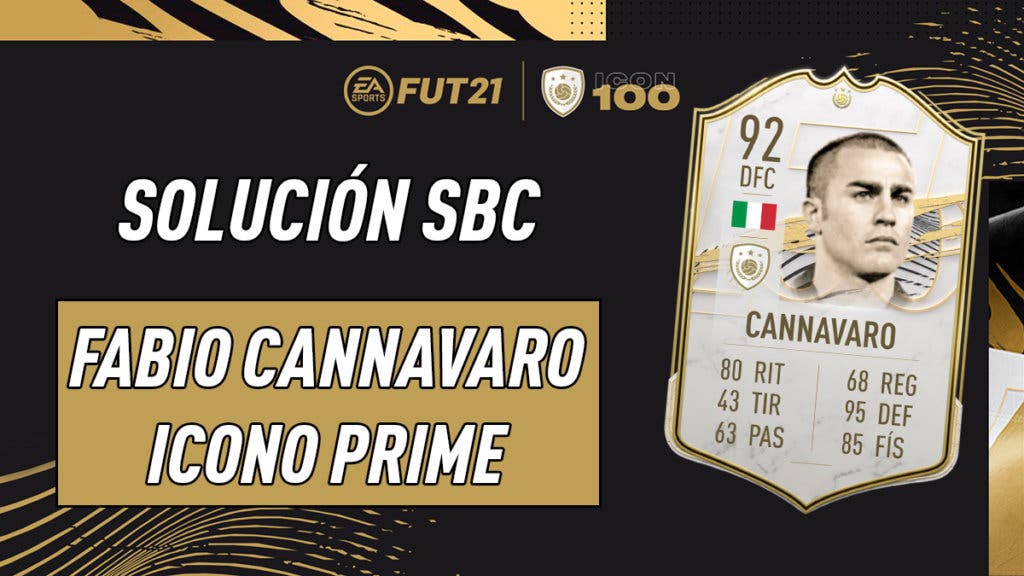 FIFA 21 Ultimate Team Solución SBC Cannavaro Icono Prime