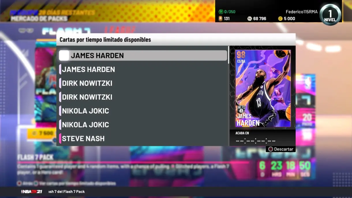 coleccion flash 7 nba 2k21