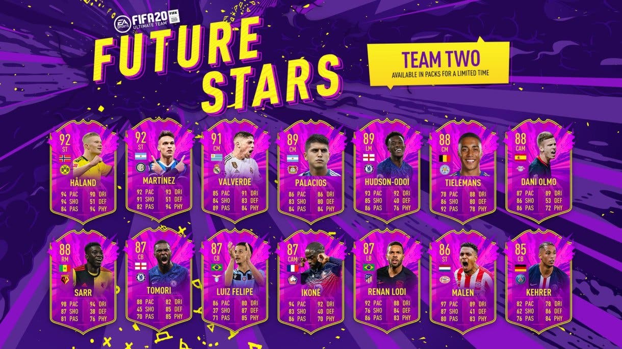 FIFA 21 Ultimate Team Future Stars segundo equipo FIFA 20