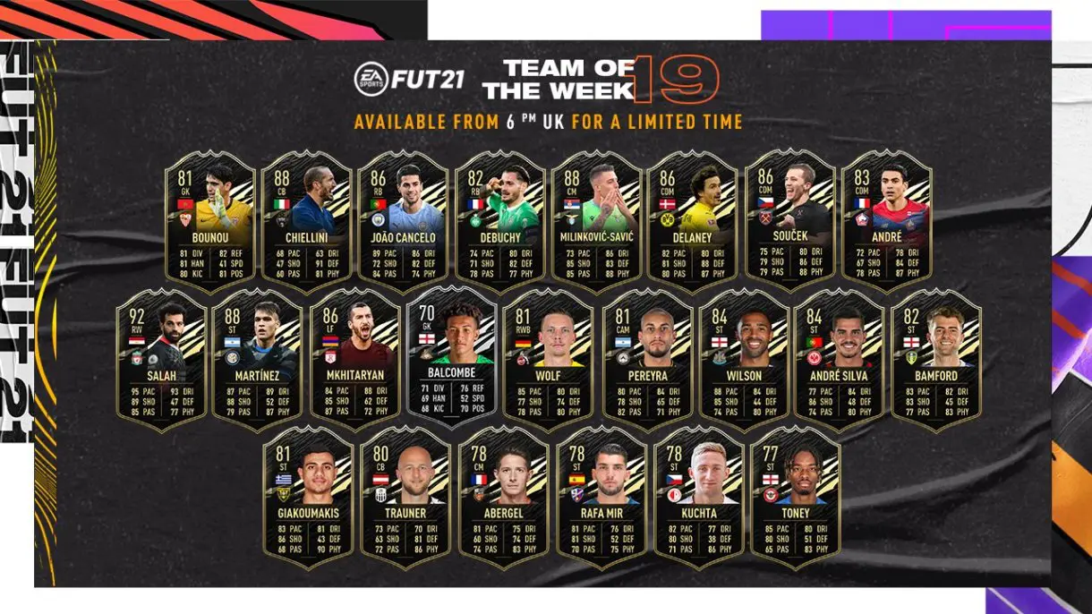 equio de la semana totw 19 fifa 21
