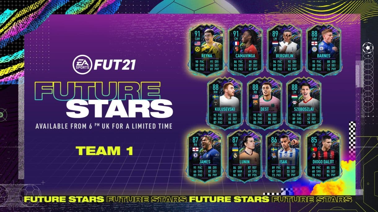 Cartas transferibles del primer equipo Future Stars. FIFA 21 Ultimate Team