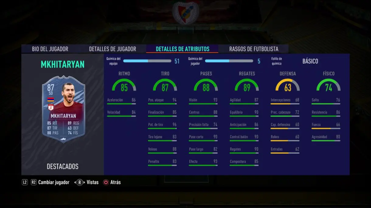 FIFA 21 Ultimate Team. Stats in game de Mhkitayran Headliners