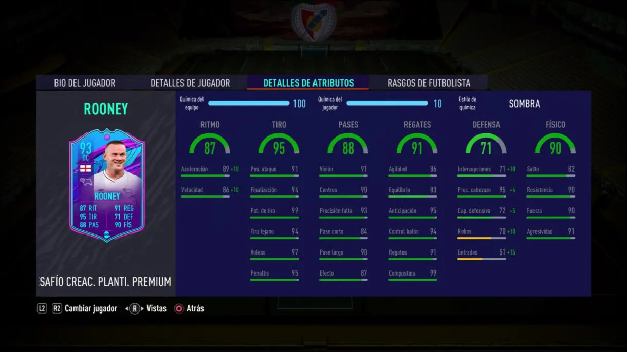 FIFA 21 Ultimate Team Rooney Fin de Una Era stats in game