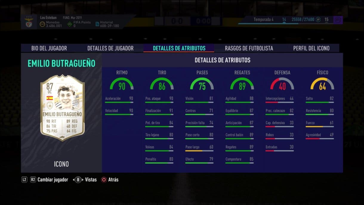 FIFA 21 Ultimate Team Butragueño Baby stats in game Icon Swaps segunda tanda