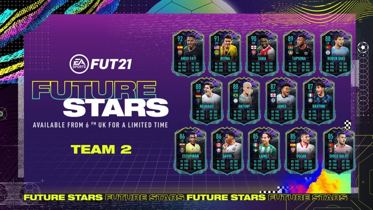 Segundo equipo Future Stars. FIFA 21 Ultimate Team