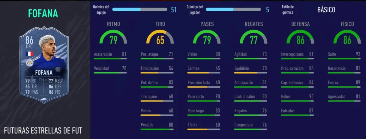 FIFA 21 Ultimate Team cartas free to play stats in game Fofana Future Stars