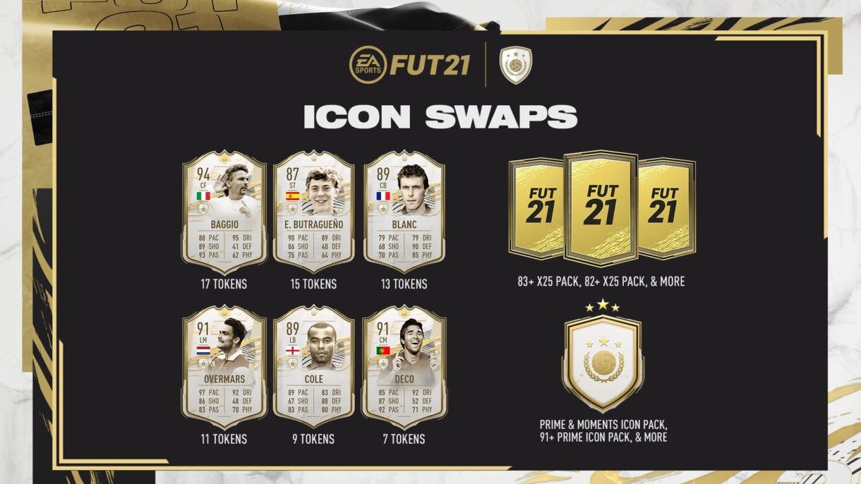 FIFA 21 Ultimate Team segunda tanda de Icon Swaps opciones posibles
