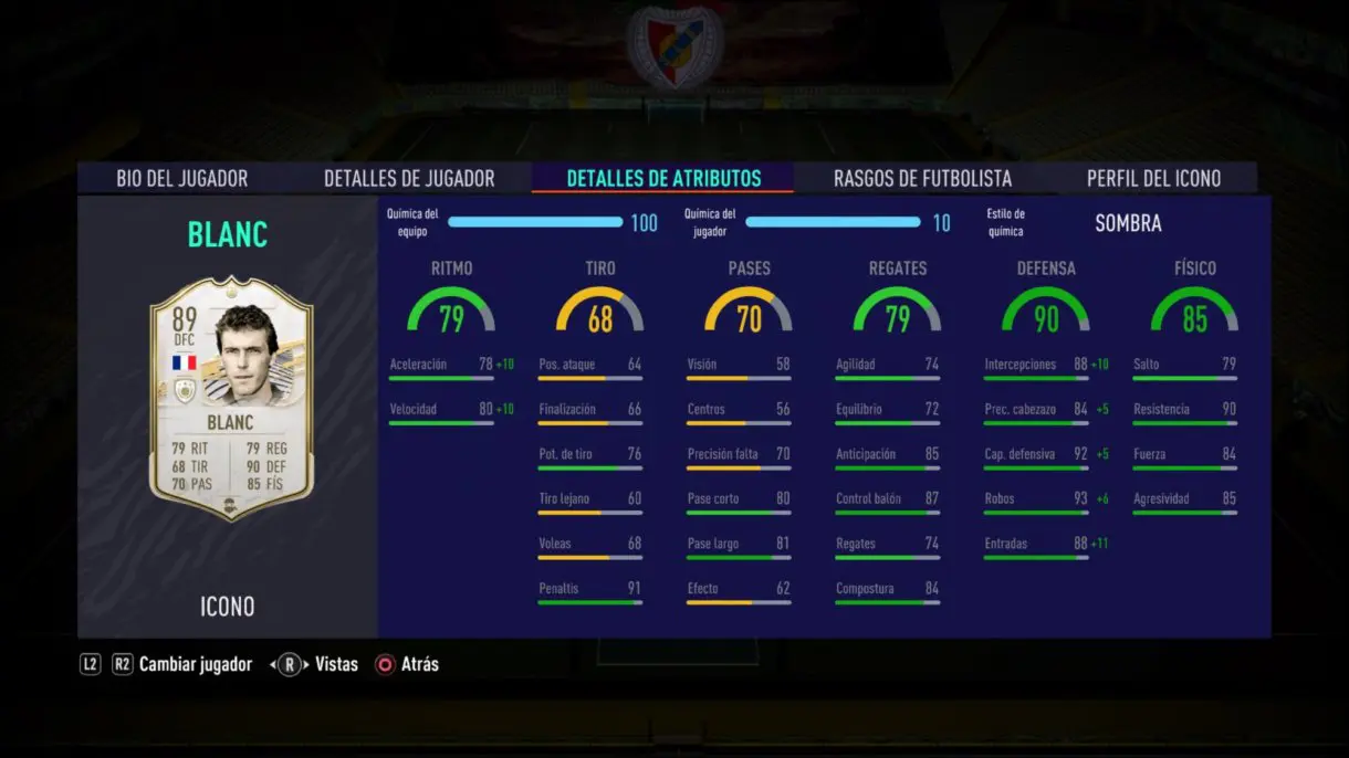 FIFA 21 Ultimate Team Icon Swaps segunda tanda Laurent Blanc Medio review stats in game