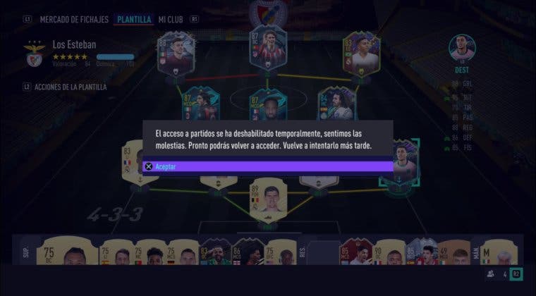 Imagen de FIFA 21: no podremos jugar partidos de Ultimate Team temporalmente por problemas de conexión