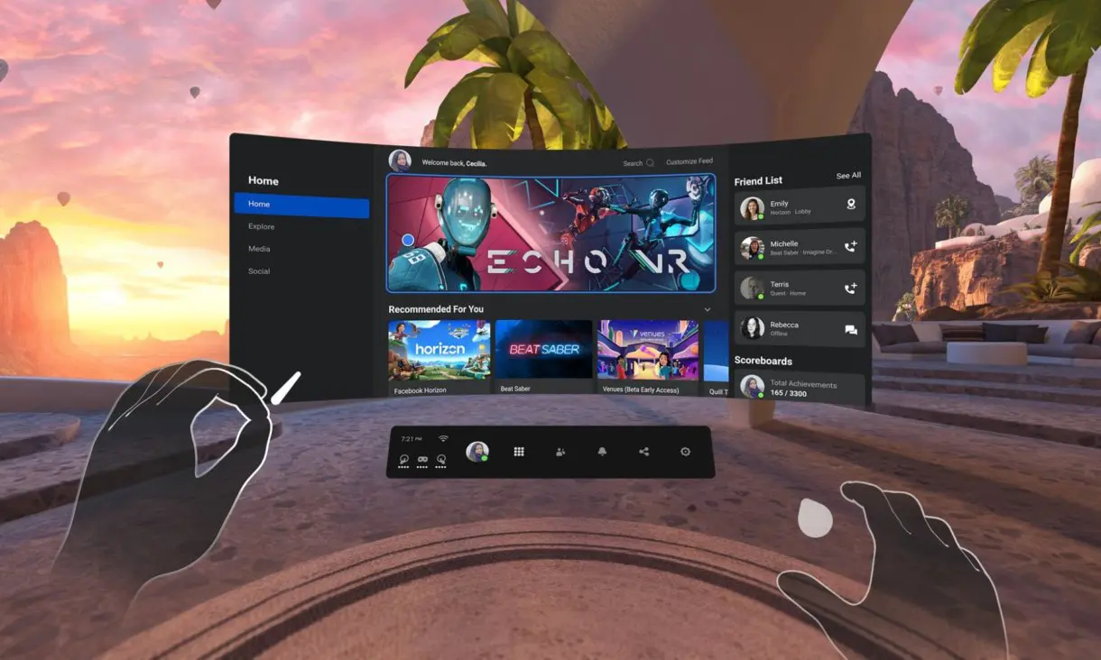 oculus quest interfaz