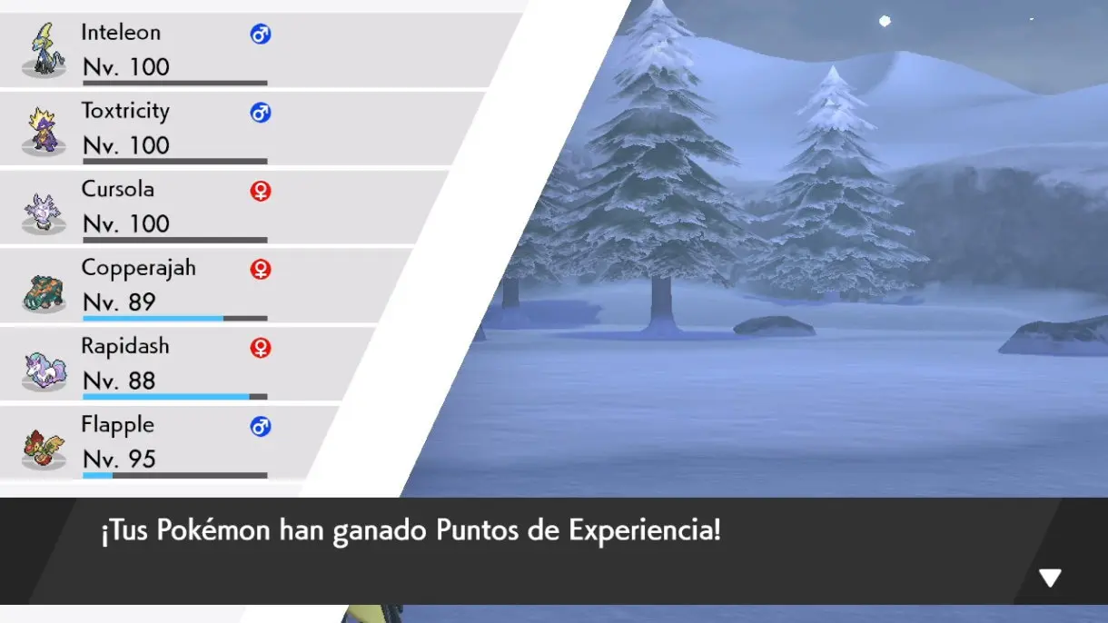 Pokemon Espada y Escudo experiencia