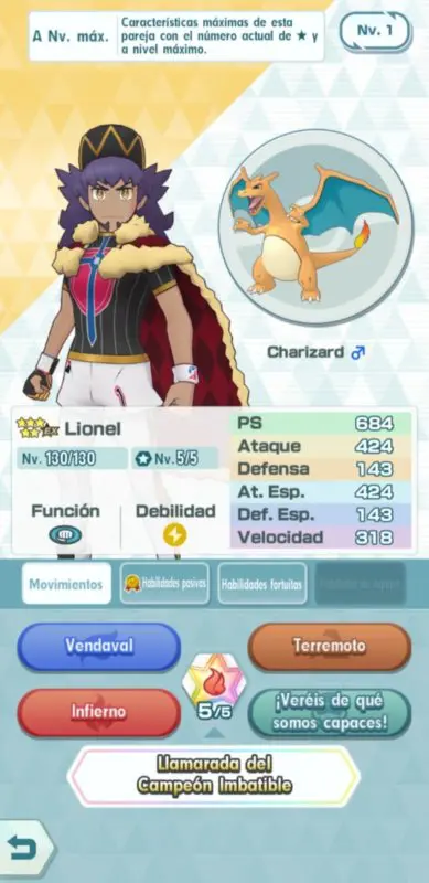 Pokemon Masters EX Lionel y Charizard