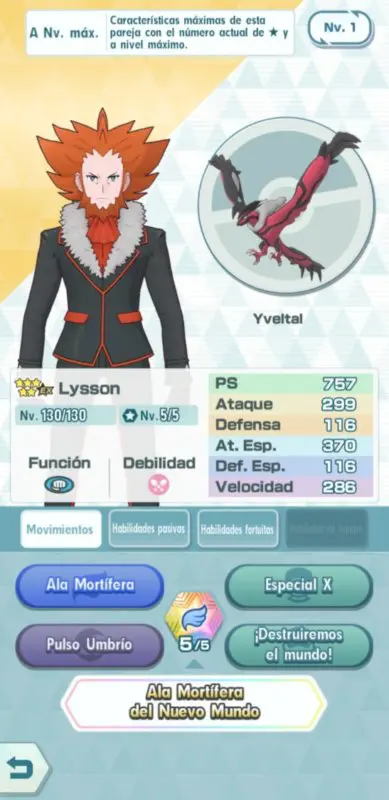 Pokemon Masters EX Lysson Yveltal