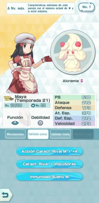 Pokemon Masters Maya y Alcremie habilidades