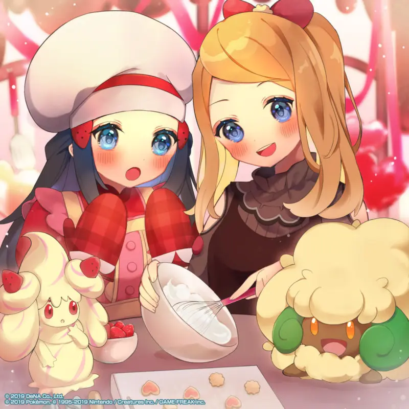 Pokemon Masters Serena y Maya arte