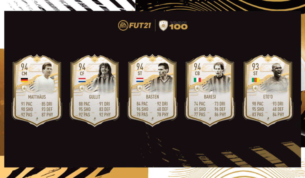 FIFA 21 Icons Moments segunda ronda Matthäus, Gullit, van Basten, Baresi, Eto´o