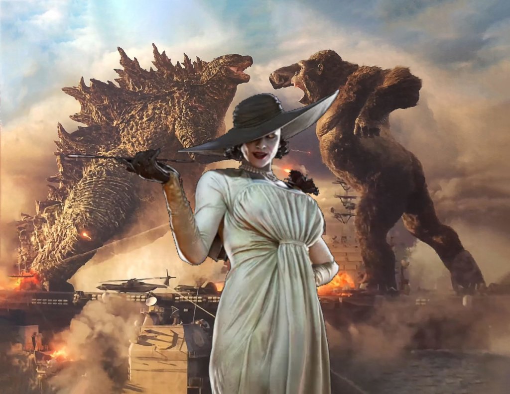residente evil 8 village godzilla v skong