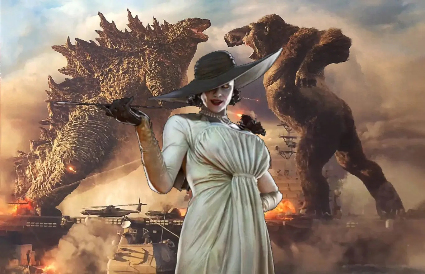residente evil 8 village godzilla v skong